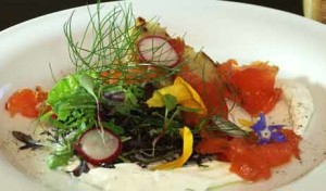 Salmon Gravlax with Creme Fraiche