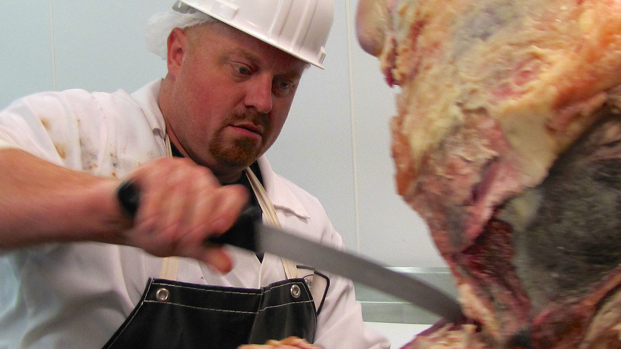 A Traditional Old-Style Butcher (video)
