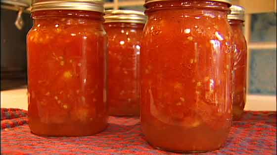 Pint Jars of Freshly Canned Tomatoes