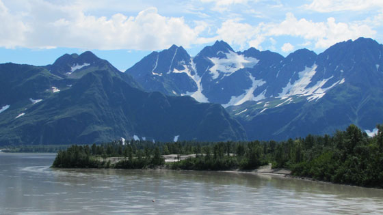 First Bend of the Copper River at Childs Glacier