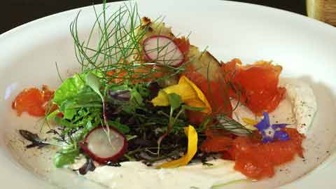 Salmon Gravlax with Creme Fraiche